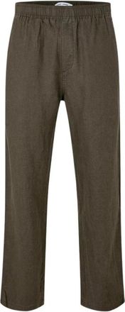 Sams&oslash;e & Sams&oslash;e Jabari Linnen Broek met Trekkoord - Heren - Straight fit broeken - Groen - S - Linnen - Broeken