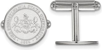 Diamond2Deal Sterling Silver Rhodium-plated Penn State University Crest Cuff Links