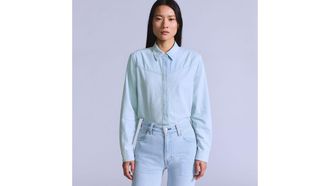 Levi's Club Shirt - Womens - XS - Blue