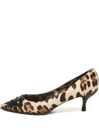 Dolce & Gabbana leopard-print bow-detail pumps - Neutrals