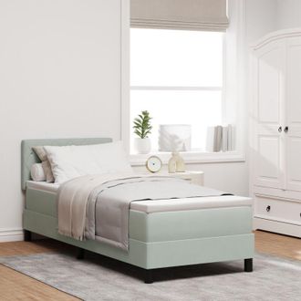vidaXL Cama Tipo Box Spring Gris Claro 80 X 200 Cm Terciopelo Vidaxl