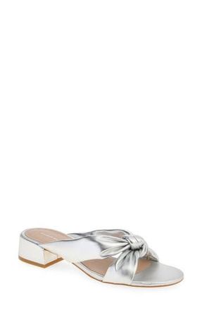Stuart Weitzman Playa 35 Knot Slide Sandal in Silver at Nordstrom Rack, Size 6