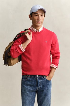 GANT Men Cotton Crew Neck Sweater (XXXL) ROSE RED