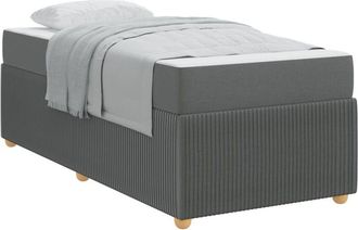 vidaXL Bed Frame with Mattress Dark grey 90 x 190 cm Fabric Vidaxl