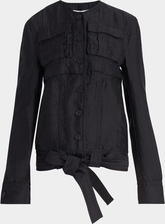 Ferragamo Triple Silk Organdie Transformable Jacket