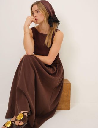 Nobody's Child Brown Lace Trim Scarf