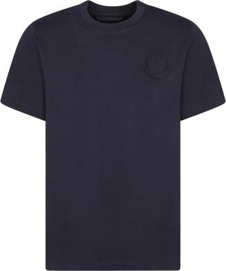 Moncler Klassiek T-shirt - Heren - T-shirts - Blauw - S - Katoen - Tops