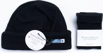 Celtic & Co. Beanie And Glove Cashmere Bundle in Black at Nordstrom