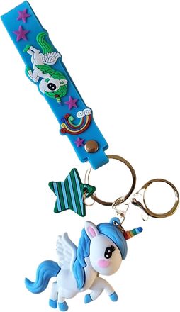 Generic Cute Cartoon Unicorn Keychain Key Ring Gifts For Girl (Blue)