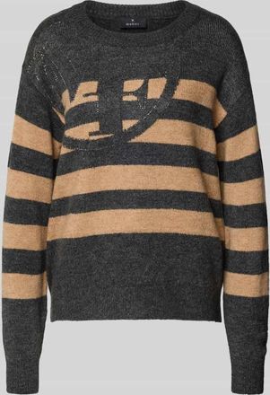 Monari Strickpullover mit gerippten Abschlüssen in Anthrazit, Größe 34