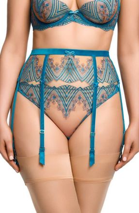 Dita Von Teese Fortunia Suspender Belt in Mosaic at Nordstrom, Size 3X-Large