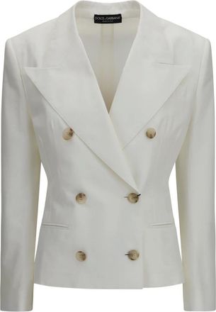 Dolce & Gabbana Dubbelrijige Blazer - Dames - Jassen - Wit - Maat: M Katoen