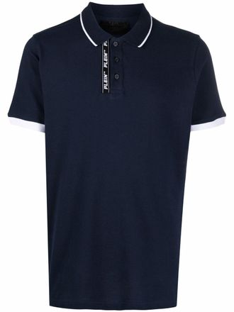 Philipp Plein Poloshirt met logoband - Blauw