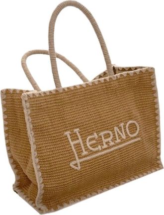 Herno Straw Tote Bag - Dames - Shoppers - Beige - ONE Size - Tassen