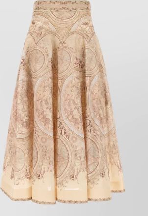 Zimmermann printed linen silk full skirt