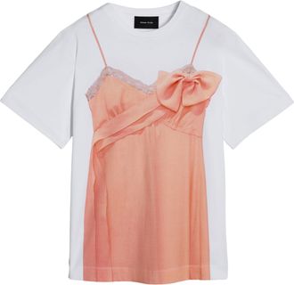 Simone Rocha Trompe LOeil Slip Dress Print T-Shirt