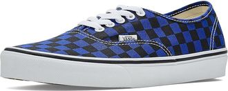 Vans Authentic Skate Shoes Checkerboard Blue/Black : Mens 12 - Womens 13.5 Medium, Canvas/Leather/Suede