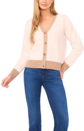 Halogen Colorblock Loop Stitch Cardigan in Cloud Cream at Nordstrom Rack, Size Xx-Large