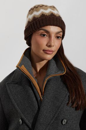 Canada Goose Wool Beanie With Sewn-on Logo, Unisex, Brown