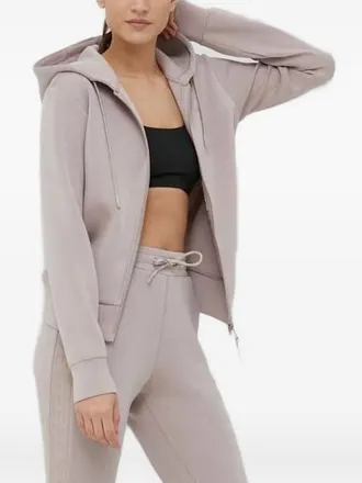 Guess Co logo-plaque zip-up hoodie - Neutrals