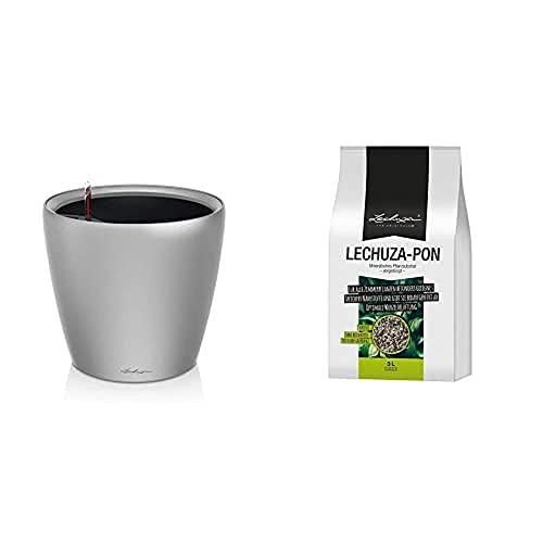 Lechuza Cubico 30 Pflanzsäule – Silber Metallic, Mit Bewässerungssystem, Für Innen & Außen