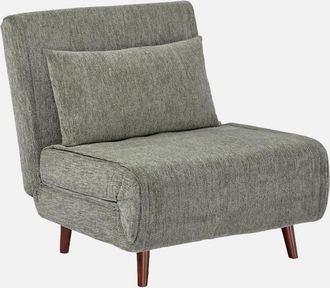 Sweeek Sill&oacute;n Cama Convertible De Chenilla Con Patas De Madera