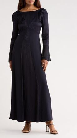 Diane Von F&uuml;rstenberg Suparna Bell Sleeve Jacquard Maxi Dress in Midnight at Nordstrom Rack, Size 12