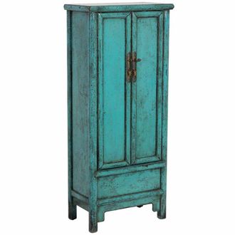 Wanderlust Deco Armario de madera azul 60x35x140h cm