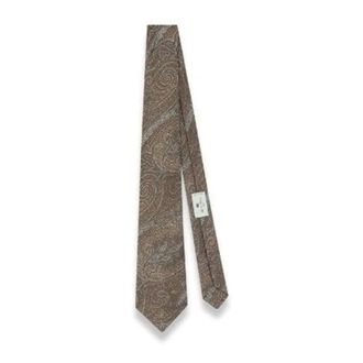 Etro Etro, Ties, male, Green, Size: ONE SIZE Jacquard Silk Tie with Arnica Motif