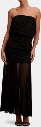 Ever New Bandeau Draped Maxi Dress in Black at Nordstrom, Size 12