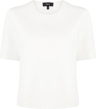 Theory Os Cn Tshirt. Compact - Dames - T-shirts - Wit - L - Polyester - Tops
