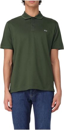 Paul & Shark Gebreide polo met haaienbadge - Heren - Polos - Groen - XL - Katoen - Tops