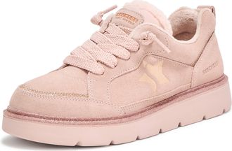 Skechers Womens Keepsakes Cozy-Street Hiker Star Sneaker, Pink, 3.5 UK