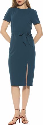 Alexia Admor Zyra Short Sleeve Tie Waist Sheath Dress in Lapis at Nordstrom Rack, Size X-Large