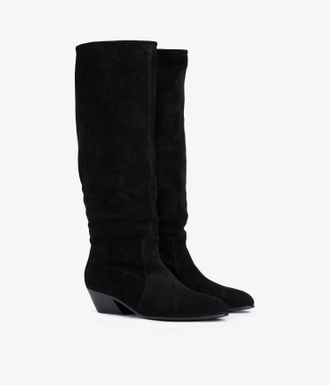 Pedro Garcia Black suede flat boot| Helle | Fall winter 26 |