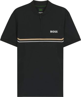 BOSS Polo con dettaglio a righe - Nero