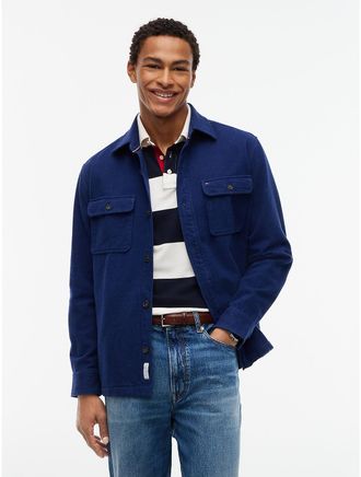 Tommy Hilfiger Mens Regular Fit Flannel Shirt Jacket - Preppy Navy - XXL