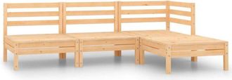 vidaXL Vidaxl - Juego de muebles de jardín 4 piezas madera maciza de pino