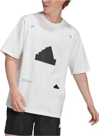 adidas Mens adidas New Oversized Tee Logo Loose Pullover Round Neck Short Sleeve White T-Shirt HG2057