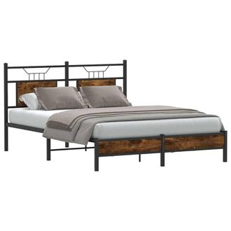 Berkfield Home Decorative Bed Frame without Mattress Smoked Oak 140x190 cm Engin in Brown