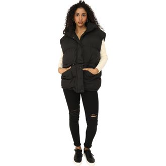 Belle & Bloom Landslide Zip Off Puffer Vest in Black at Nordstrom, Size Large