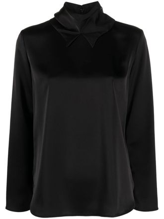 Emporio Armani Blouse met hoge hals - Zwart