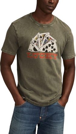 Lucky Brand Lucky Poker Room Graphic T-Shirt in Beetle at Nordstrom, Size Large