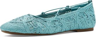 Lucky Brand Tennyr Crochet Ballet Flat Womens Flat Shoes Teal Lagoon : 9.5 M, Raffia