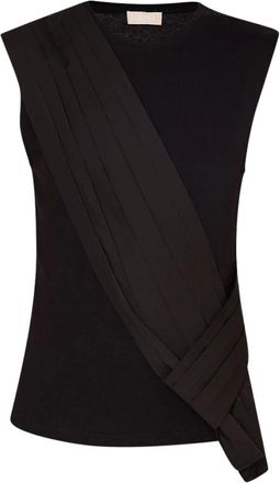 Liu Jo Strap T-shirt in verschillende kleuren - Dames - Tops zonder mouwen - Zwart - S - Katoen - Tops
