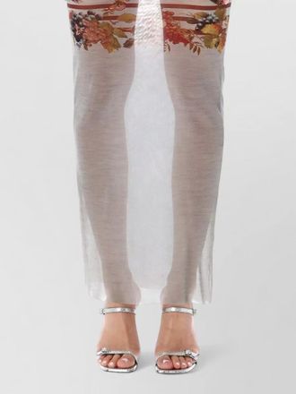 Jean Paul Gaultier mesh long dress mariniere floral stripes