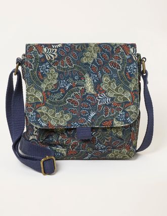 Fat Face FatFace Green Floral Canvas Crossbody Bag