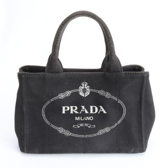 Prada Canapa Black Handbag Tote Bag (Pre-Owned)
