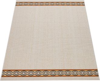 Paco Home Teppich »Ostende 541« rechteckig 4 mm Höhe Flachgewebe, mit Bordüre, In- und Outdoor geeignet, Wohnzimmer