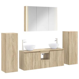 vidaXL Juego De Muebles De Ba&ntilde;o 6 Pcs Roble Sonoma Vidaxl